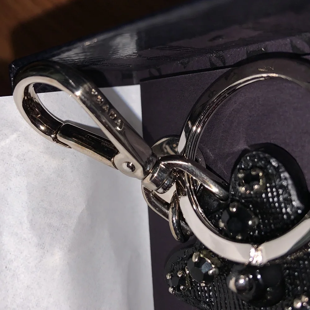 Brand New in Box Authentic Prada Rhinestone Bear Keychain